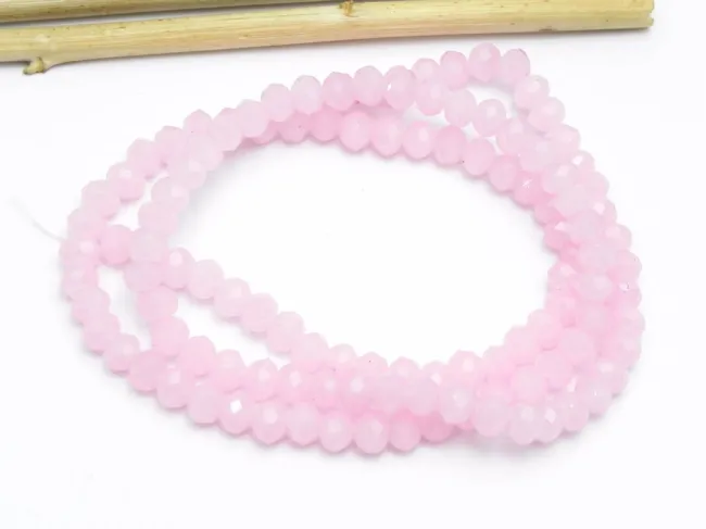 Margele cristal rondel fatetat 4x3mm roz opal (sirag)