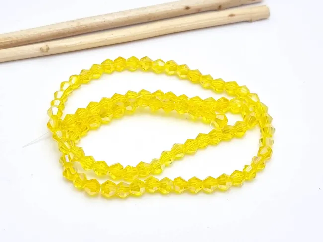 Margele cristal biconic 4mm galben AB (sirag)