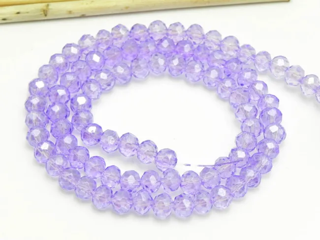 Margele cristal rondel fatetat electroplacat 6x4mm violet (sirag)