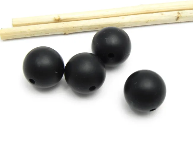 Margele de silicon 14mm negru (1buc)