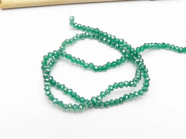 Margele cristal rondel 2.5x2mm smarald AB (sirag)