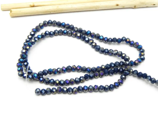 Margele cristal rondel 3x2mm denim opac AB (sirag)