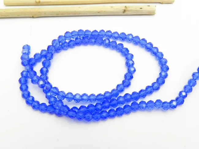 Margele cristal rondel fatetat 4x3mm albastru AB (sirag)