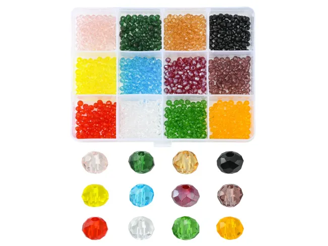 Selectie cristale rondele 4x3mm 960 buc + cutie cadou