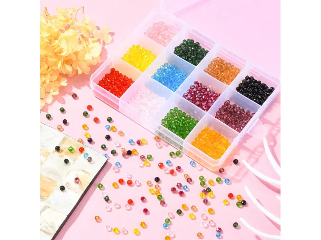 Selectie cristale rondele 4x3mm 960 buc + cutie cadou