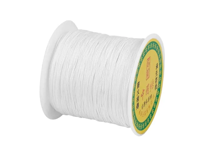 Rola Snur nylon pentru bratari grosime 0.8mm alb (90m)