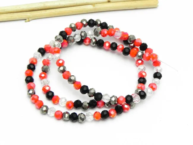 Margele cristal rondel fatetat 4x3mm mix (sirag)