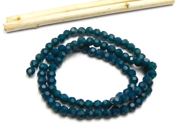 Margele cristal rotund fatetat 4mm cadet blue opac (sirag)