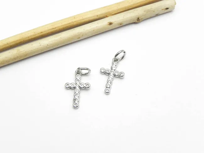 Charm cubic zirconia cruce 14x8.5mm (1buc)