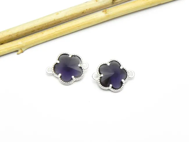 Link floare 16x12mm indigo