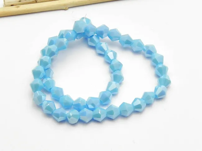Margele cristal biconic 6mm sky blue opac lustered (sirag)