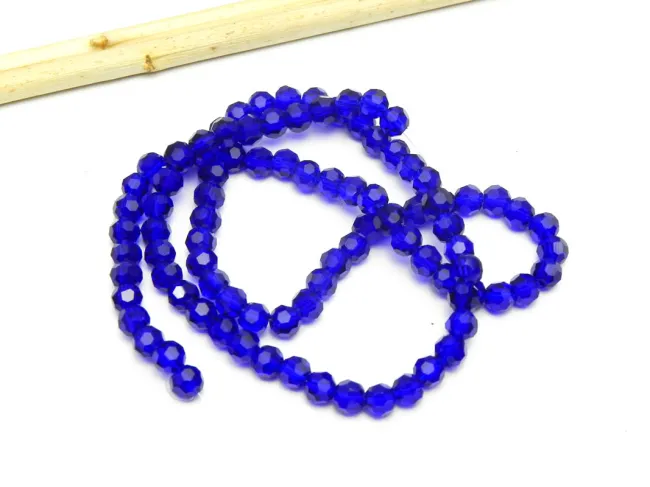 Margele cristal rotund fatetat 4mm cobalt blue (sirag)