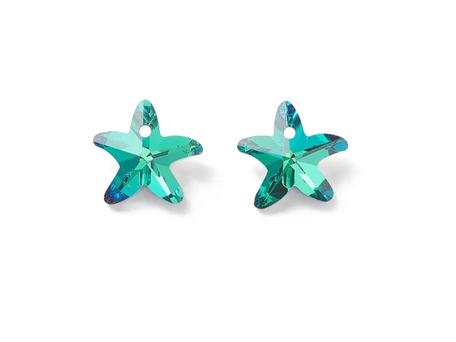 Pandantiv sticla stea de mare 15x14x7mm peacock