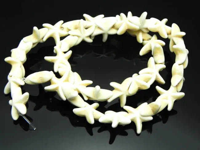 Sirag Turcoaz de sinteza stea de mare 16~14x14mm crem