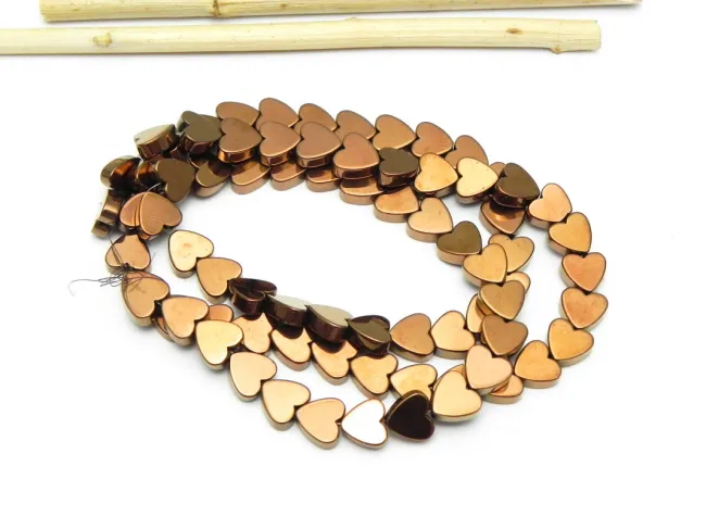 Sirag hematit inima 6x6mm cupru