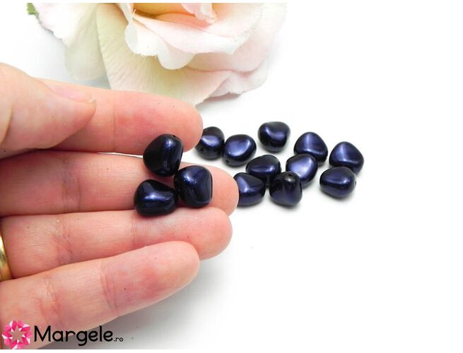 Perle preciosa elliptic 11x9.5mm dark blue (1buc)