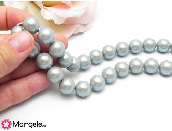 Perle preciosa maxima 12mm pearlescent grey (1buc)