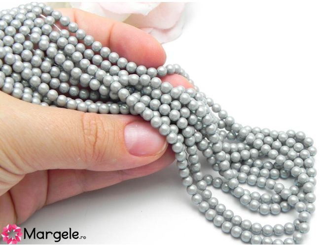 Perle preciosa maxima 4mm pearlescent grey (1buc)