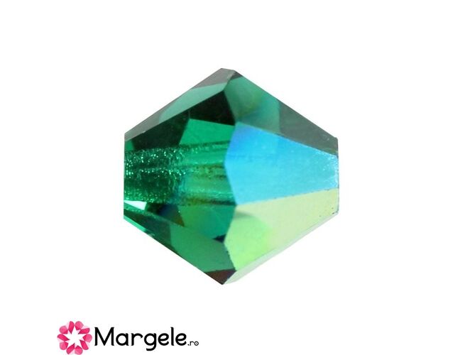 Margele preciosa biconic 3mm emerald ab (10buc)