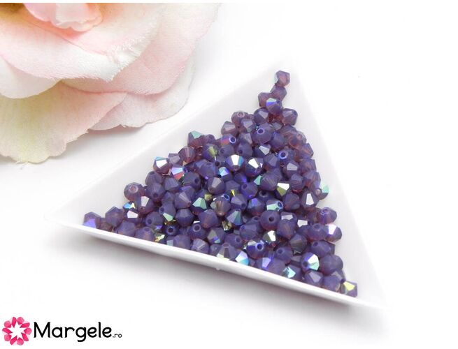 Margele preciosa biconic 4mm amethyst opal ab (10buc)