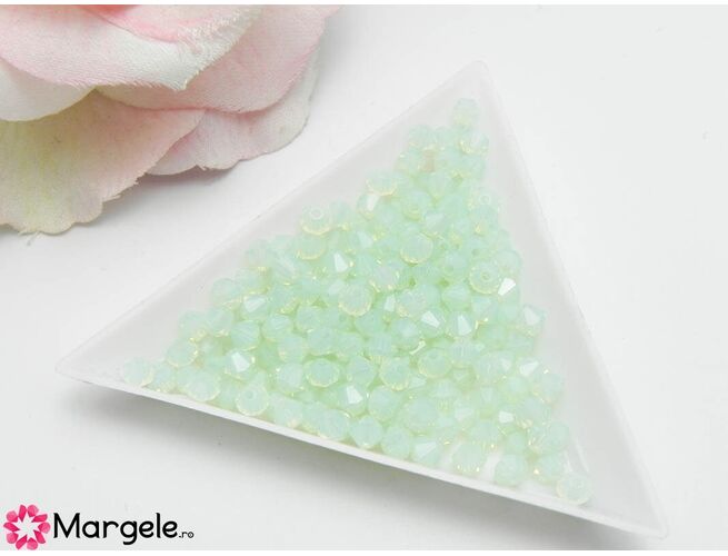 Margele preciosa biconic 4mm chrysolite opal (10buc)