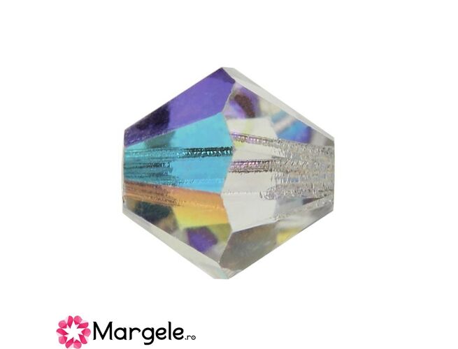 Margele preciosa biconic 4mm crystal ab (10buc)
