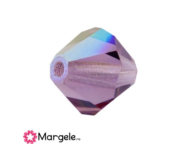 Margele preciosa biconic 4mm light amethyst ab (10buc)