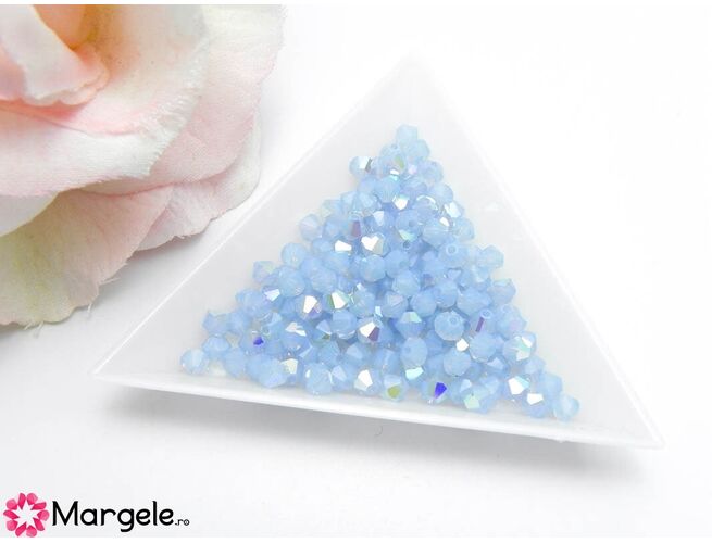 Margele preciosa biconic 4mm light sapphire opal ab (10buc)