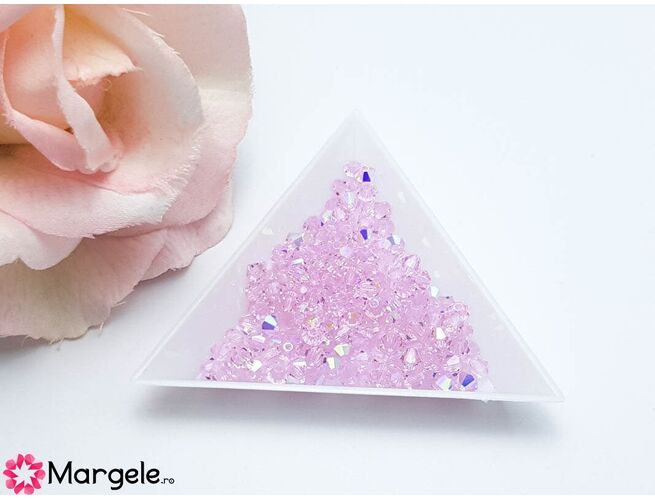 Margele preciosa biconic 4mm pink sapphire ab (10buc)