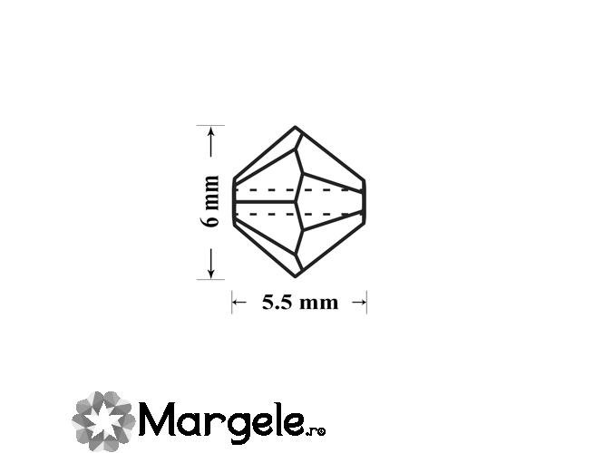 Margele preciosa biconic 6mm light rose ab (1buc)