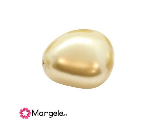 Perle preciosa elliptic 11x9.5mm vanilla (1buc)