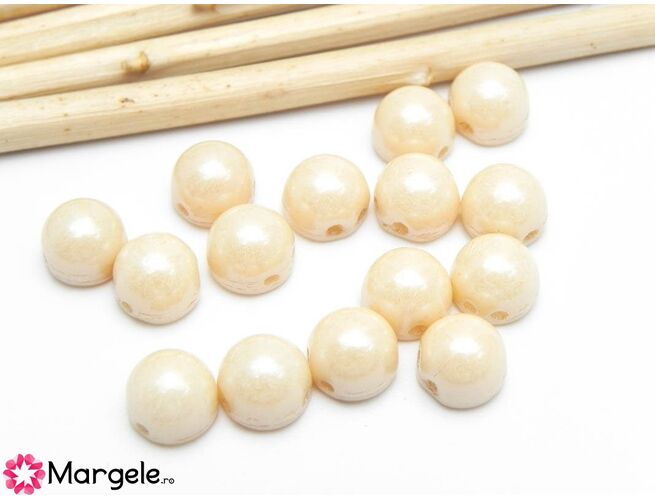 Cabochon 7mm opaque luster champagne (10buc)