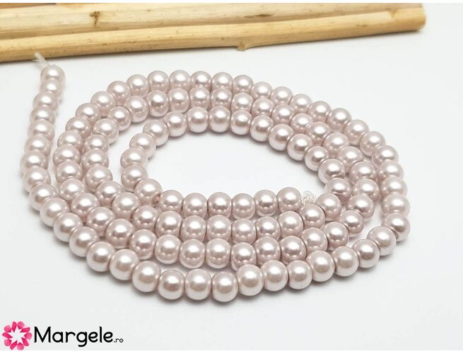 Sirag perle de sticla calitate a 4mm blush