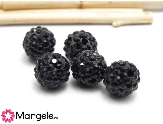 Margele shamballa 12mm negru hematit
