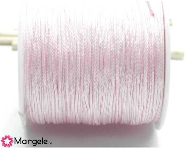 Snur cu nylon pentru bratari 0.8mm roz pastel (10m)