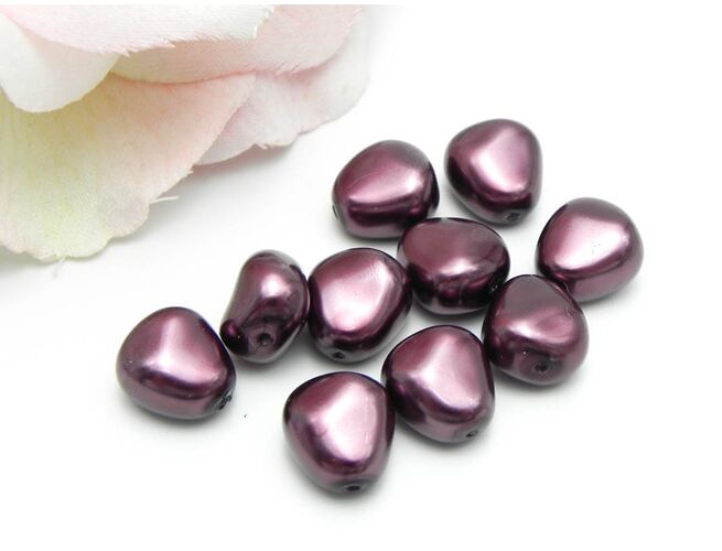 Perle preciosa elliptic 11x9.5mm light burgundy (1buc)