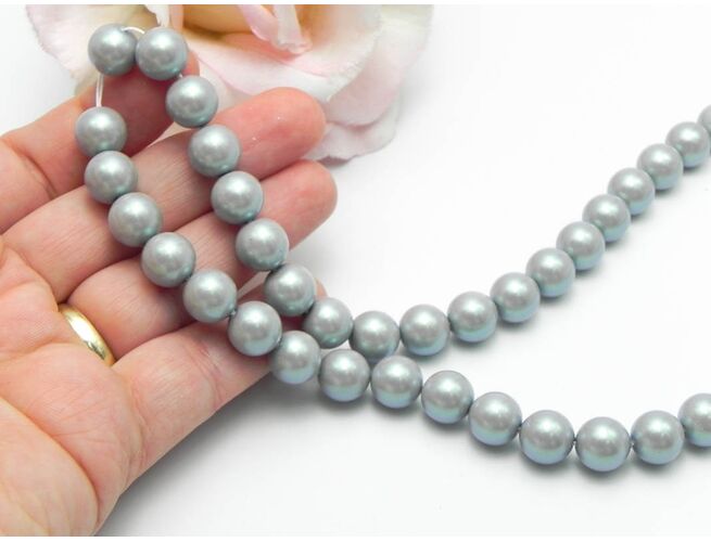 Perle preciosa maxima 10mm pearlescent grey (1buc)
