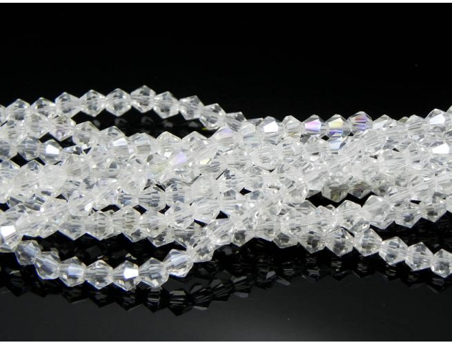 Cristale biconice 4mm transparent ab (10buc)