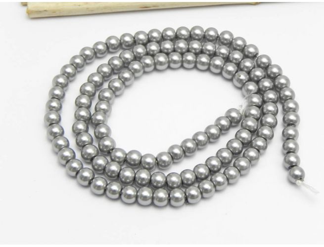 Sirag perle de sticla calitate a 4mm gri