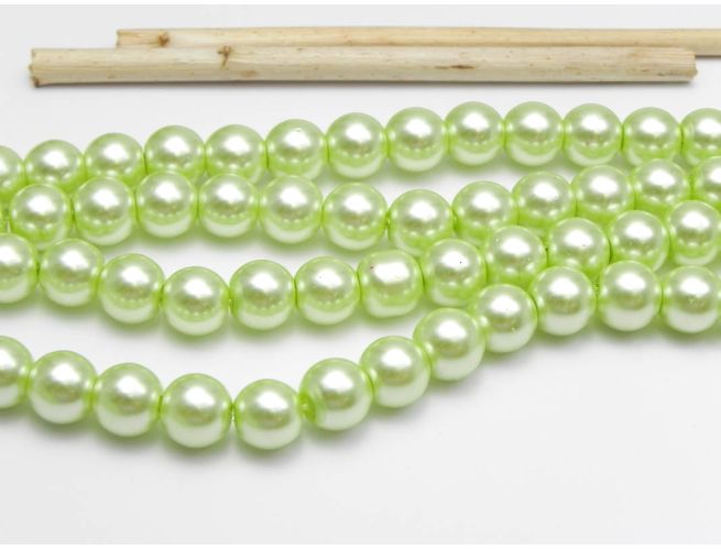 Perle de sticla 8mm verde deschis (50buc)