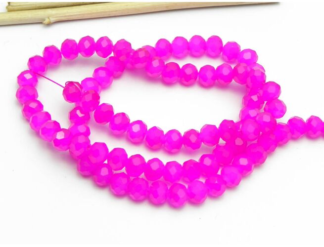 Margele cristal rondel fatetat 6x4mm fucsia opal (sirag)